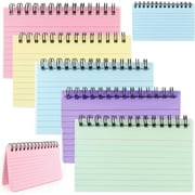 WLGJL 50 Sheets Spiral Bound Index Cards, 3x5 Inches Colored Ruled Index Cards with Ring, Colorful 5 Pack