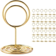 SUSWIM 30Pcs Table Number Holders, Place Card Holders, Wire Picture Holders, Small Table Card Holders, Photo Holders for Centerpieces, Wedding Reception, Party, Birthday (Gold)