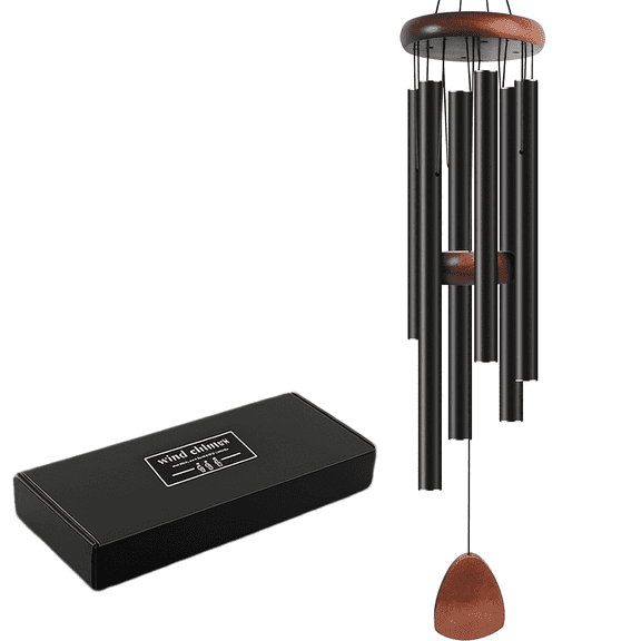 SUSWIM 32" Aluminum Black Wind Chimes for Outdoor, Garden, Patio Decoration