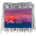 thumbnail image 1 of SUSWIM 60 Pack Galvanized Landscape Staples Garden Stakes Plant Cover Stakes 6 Inch 12 Gauge Lawn Staples Fence Stakes Ground Stakes for Landscaping Securing Weed Barrier Fabric, 1 of 5