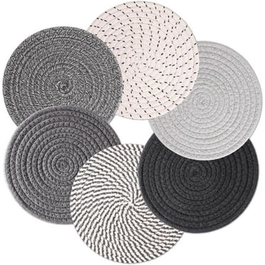 SUSWIM 7" Trivets for Hot Dishes, Hot pots and Pans,  Heat Resistant Hot Pads, Pot Holders for Kitchen, Hot Plate Mats for Kitchen Countertops, Table, Home Essentials, Farmhouse Decor，6 pieces