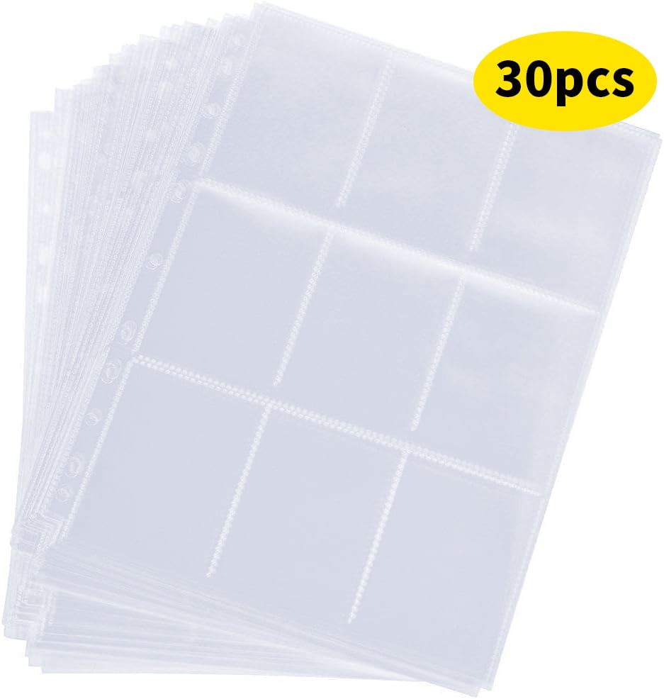 SUSWIM 9 Pocket Page Protector ，Standard Size Card Sheets Protectors ...