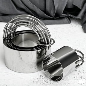 SUSWIM Biscuit Cutter Set (5 Pieces/Set), Round Cookies Cutter with Handle, Professional Baking Dough Tools