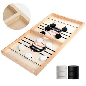 SUSWIM Fast Sling Puck Game - Test Your Speed and Accuracy with This Fast-Paced Wooden Air Hockey Board Game - Guaranteed Fun for Family Night or Friends Party