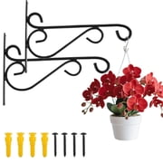 WLGJL Hanging Plant Brackets, 2pcs 12 Inch Wall Mount Bracket Strong Durable Rust-Resistant Plant Hanger Hook for Hanging Plants Bird Feeder Lantern Wind Chimes