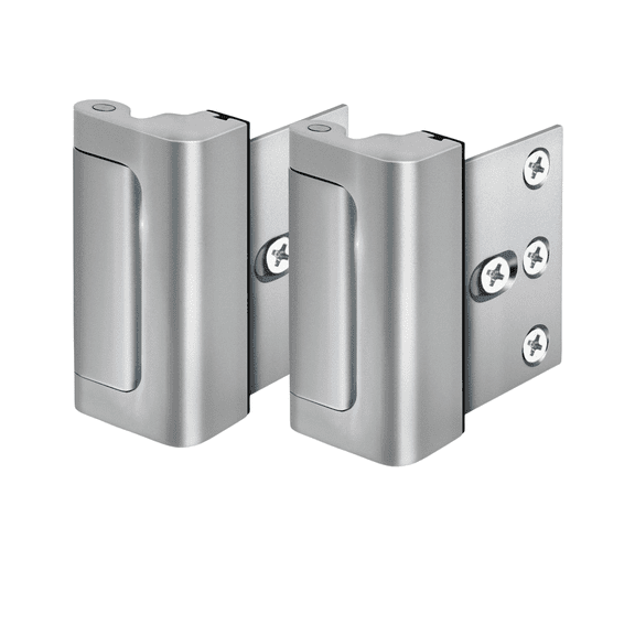 WLGJL Home Security Door Lock with 8 Screws, Childproof Door Reinforcement Lock with 3 Inch Stop Withstand 800 lbs for Inward Swinging Door, Upgrade Night Lock to Defend Your Home (Silver),2pcs