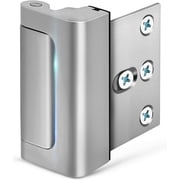 WLGJL Home Security Door Lock with 8 Screws, Childproof Door Reinforcement Lock with 3 Inch Stop Withstand 800 lbs for Inward Swinging Door, Upgrade Night Lock to Defend Your Home Silver 1pcs