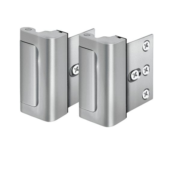 WLGJL Home Security Door Lock with 8 Screws, Childproof Door Reinforcement Lock with 3 Inch Stop Withstand 800 lbs for Inward Swinging Door, Upgrade Night Lock to Defend Your Home (Silver),2pcs