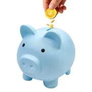 SUSWIM Large Piggy Banks, Cute Plastic Pig Money Box, Piggy Bank for Girls and Boys, Unbreakable Plastic Coin Bank Fun Gifts for Birthday, Festival, Baby Shower