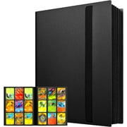 SUSWIM Trading Card Binder 9 Pocket Pages, Sports Hockey Card Binder Collector Side-loading Baseball Card Holder Binder with Sleeves 20 Sheets 360 Game Card Book Binders for Soccer Basketball Cards