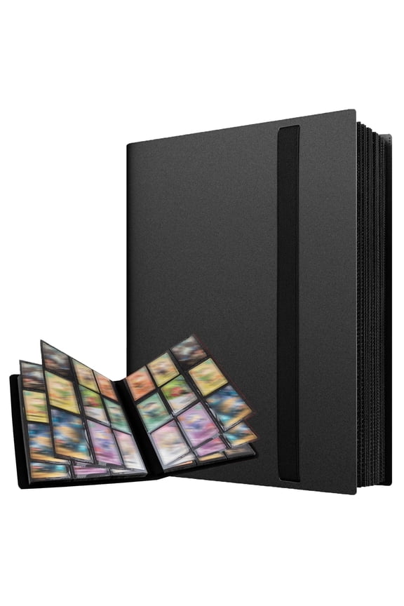 Trading Card Binder 9 Pocket Pages, Sports Hockey Card Binder Collector Side-loading Baseball Card Holder Binder with Sleeves 20 Sheets 360 Game Card Book Binders for Soccer Basketball Cards