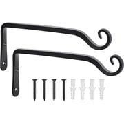 SUSWIM Wall Hook Hanging Plant Bracket 7.3 Inch 2 Pack, Hand-Forged Plant Hanger for Hanging Bird Feeders, Wind Chimes, Flower Baskets, Yoga Mat, Indoor/Outdoor Use, Black