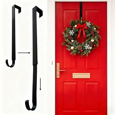 SUSWIM Adjustable Wreath Hanger, 20 Lbs Capacity, Black, 14.9 to 25 Inches（Black）