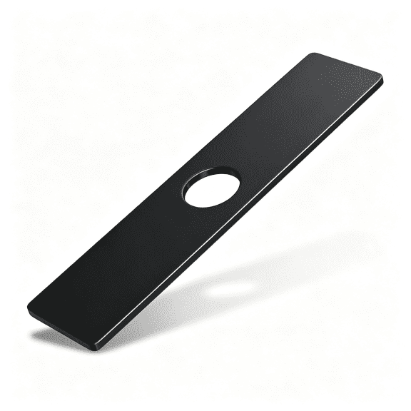 SUTAU 10" Rectangle Kitchen Sink Deck Plate,Faucet Hole Cover,1Or3 Hole | Matte Black Rectangular Deck Plate Escutcheon,304 Ss,Foam Gasket; Installs with Faucet Hardware,No Extra Nuts