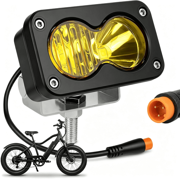 SUTAU Baja Style Light Ebike Headlight for Q20 / H20 / H26 3-Pin Baja Light for Q20 Ebike Accessories 3-Pin 20W Led,Ip68 Waterproof Off-Road Front Lamp
