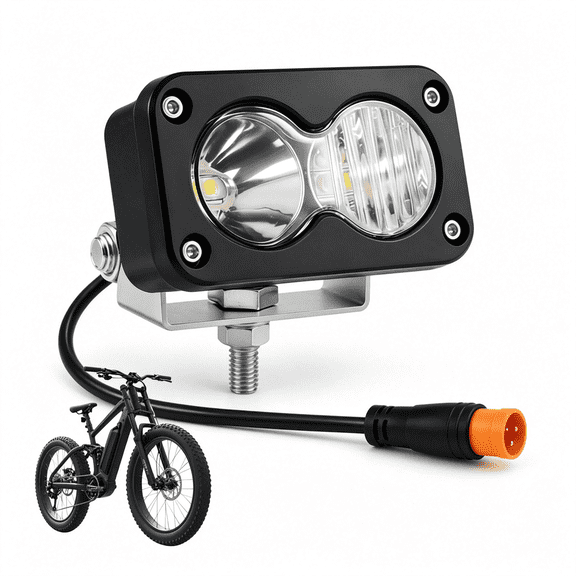 SUTAU Fit for Baja Light for Q20,Baja Light for Ebike,3Pin,20W 6000-6500K | Electric Bike Headligh,White High Beam Compatible with Q20/Q20 Lite/Q20 Pro,Ebike,Motorcycle & Atv