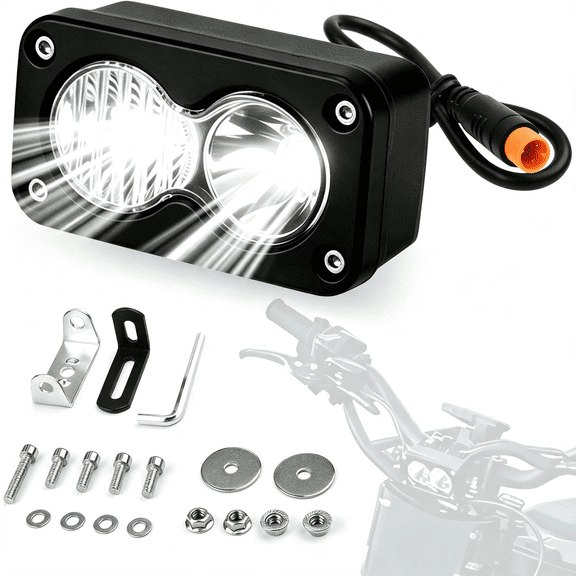 SUTAU Led Headlight Compatible with Q20 Ebike,3 Pin 20W 6500K Waterproof Front Light,12V-60V Plug and Play,Reliable Baja Light for Ebike