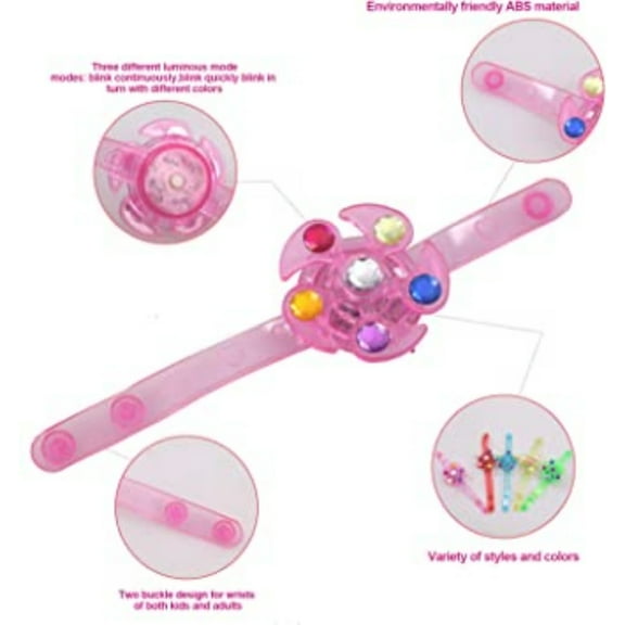 SUTENG 12-Piece LED Light Toy Party Item Set for Children, LED Flashing Light Bracelets, Children's LED Flash Light Bracelet, for Christmas, Celebrations