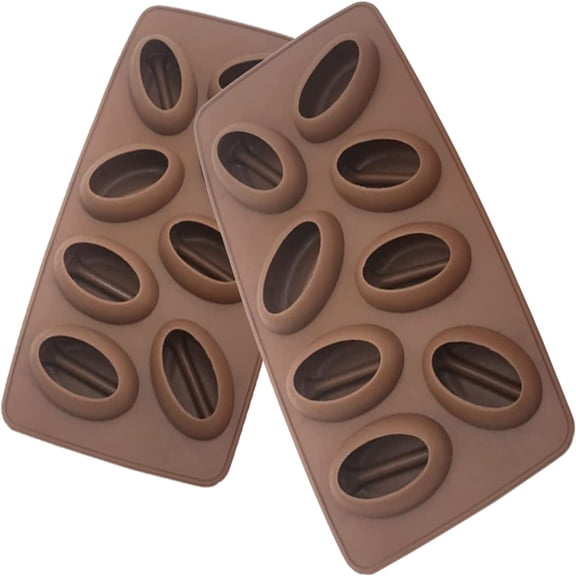 SUTENG 2 Ice Mold, 8 Lattice Silicone Ice Supplies, Creative Coffee Bean Modeling, Making Ice Cubes Into Drinks and Drinks, Summer, 2 Packs