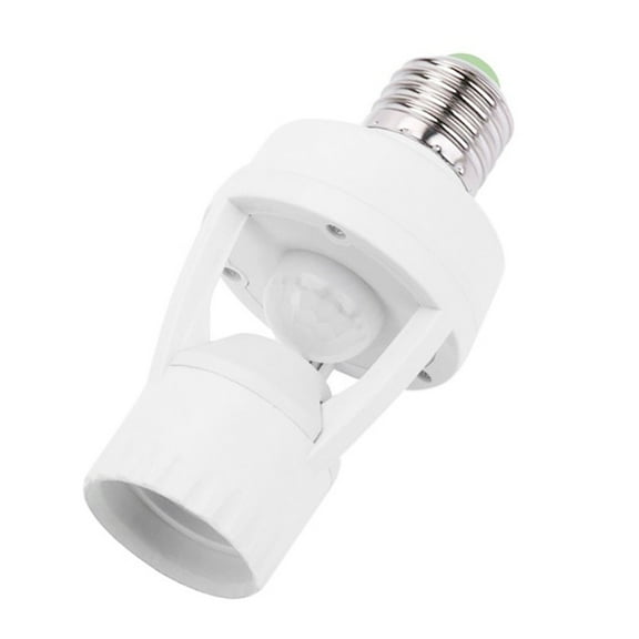 SUTENG 360 Infrared PIR Induction Motion Sensor LED Light Bulb Holder E27 Sensor Detection Lamp Socket Switch AC110-220V, E26/E27 Auto On/Off, Indoor/Outdoor Yard Porch Patio Garage Garden