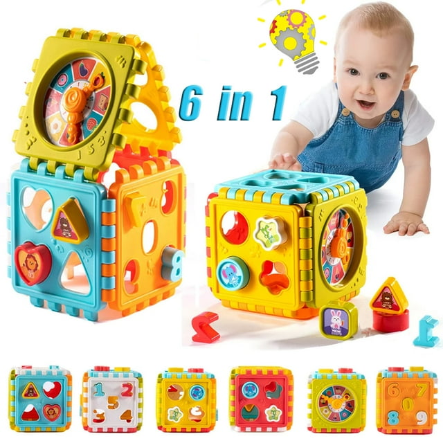 SUTENG 6in1 Activity Cube for Toddlers Baby Educational Musical Toy for Kids Early