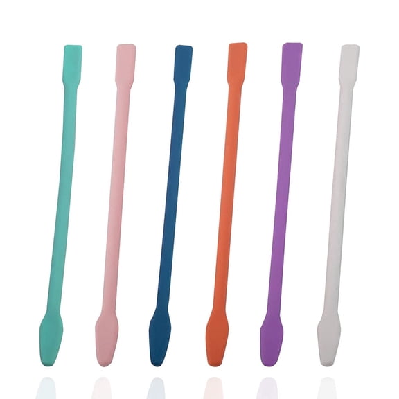 SUTENG 6Pcs Silicone Stir Sticks, Reusable Facial Mask Stirring Sticks Rods for Mixing Resin, Epoxy, Cosmetic, Acrylic Paints