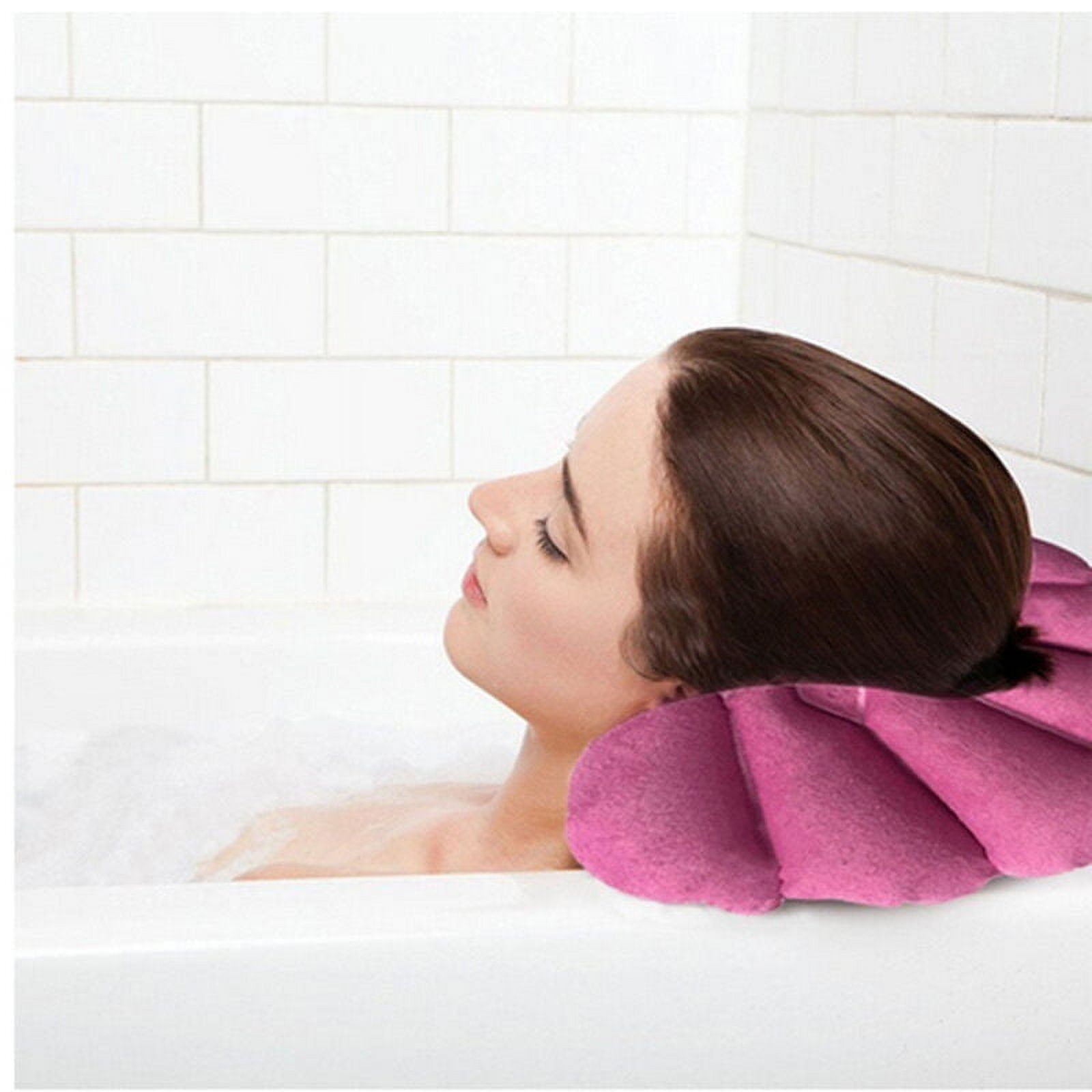 SUTENG Bath Pillows for Tub,Flower Shaped Inflatable Spa Bathtub Pillow ...