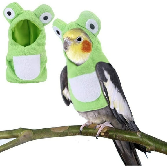 SUTENG Bird Costume Bird Diaper Flight Suit Frog Shape Hoodie Bird Clothes Cosplay Photo Prop for Parrots African