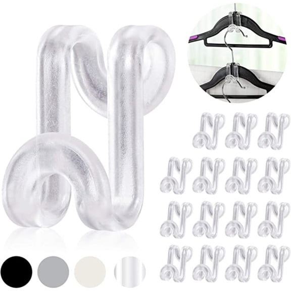 SUTENG Clothes Hanger Connector Hooks, 70 Pcs Multi-Level Cascading Hanger Hooks, Plastic Heavy Duty Cascading Mini Hooks, Space Saving Closet Organizer