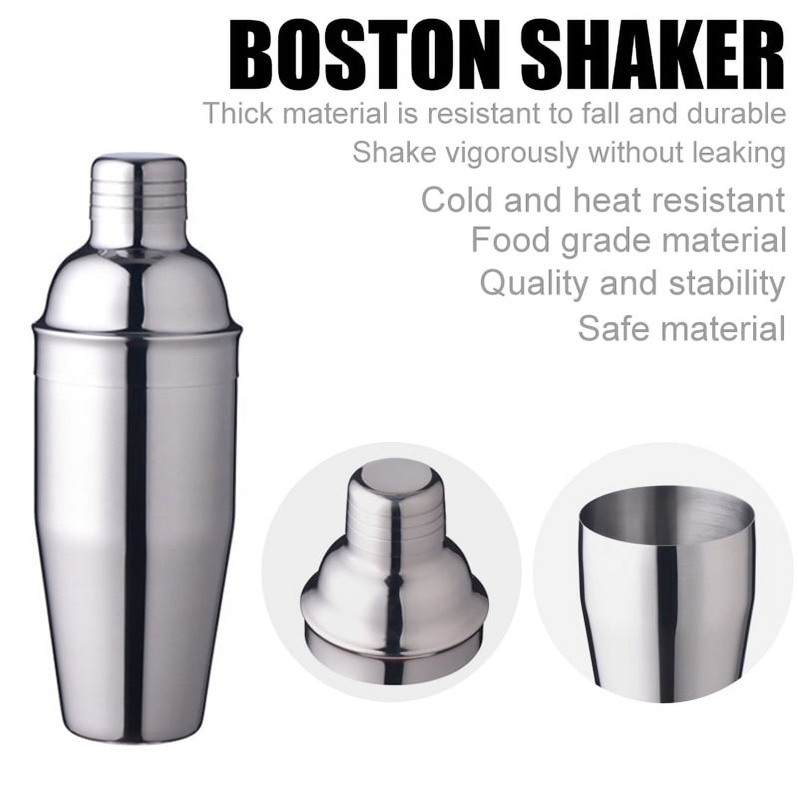 Set Shaker Da Bar SAFRING 3 Pezzi – Acciaio Inox 680g Con Colino E Cucchiaio – Kit Cocktail Professionale
