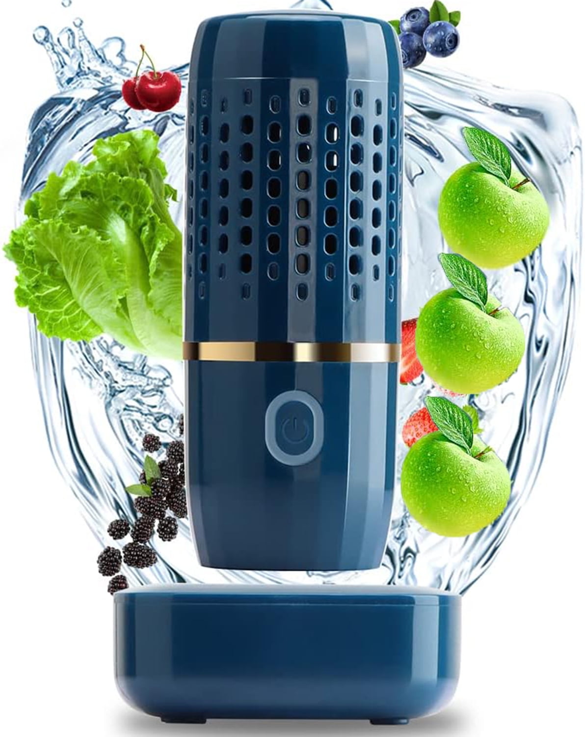 SUTENG Fruit and Vegetable Washing Machine,Kitchen Gadget Portable Fruit Cleaner Device in Water-Fruit and Vegetable Cleaner for Cleaning Fruit, Vegetable, Tableware (Green)