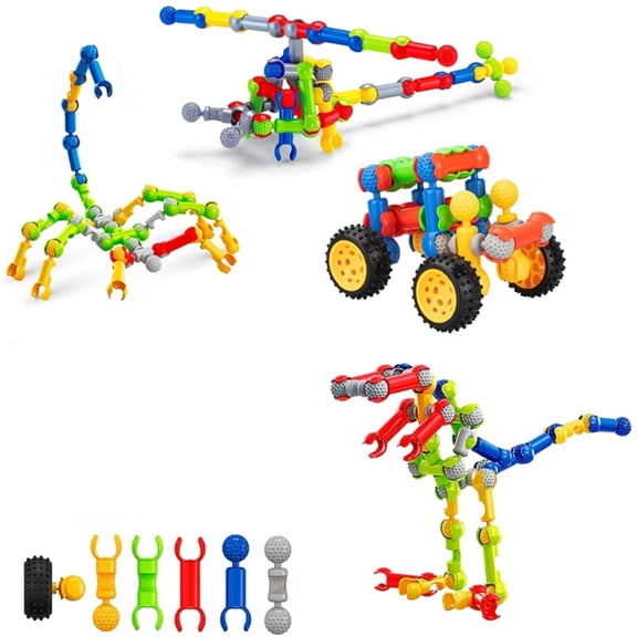 SUTENG Kids Educational Building Blocks Toys Building Interlocking Children's Learning Engineering Fun Brain Games Gift Ideas
