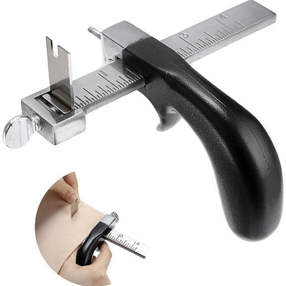 SUTENG Leather Cutting Tool Leather Strap Cutter with Aluminum Handle, Leather Strip Belt Cutter Hand Leather Craft Tool
