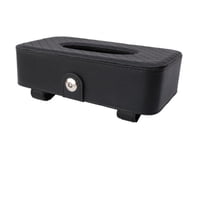 SUTENG PU Leather Clip Car Sun Visor Tissue Box Holder for Facial Tissue and Other Napkin Papers -Black