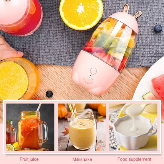 SUTENG Portable Blender, Personal Smoothies Blender Cordless, Mini Blender Single Serve 400ml USB Rechargeable Blender Small Juice Mixer Portable Juicer for Shakes, Smoothies, Home, Travel & Gym