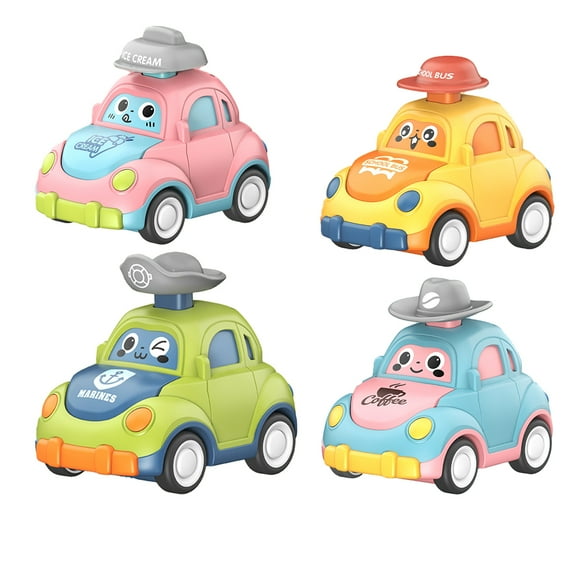 SUTENG Pull Back Car Toys Gifts for 1 2 3 4 5 Years Old Toddler Baby Boys Girls,4 Pack Mini Vehicles,Birthday Presents for Kids Age 12 Months+
