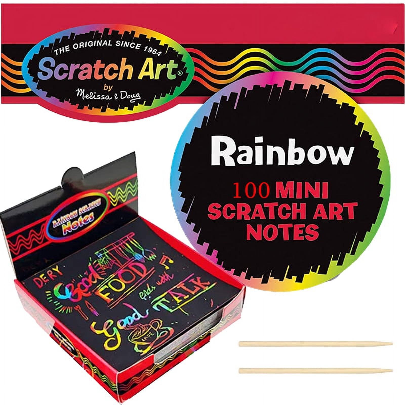 SUTENG Rainbow Scratch Mini Art Notes - 100 Magic Scratch Note Off Paper  Pads Cards Sheets for Kids Black Scratch Note Arts Crafts DIY Party Favor  Supplies Kit Birthday Game Toy Gifts