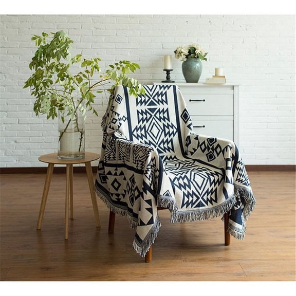 SUTENG Sofa Cotton Blanket, Tassels Woven Throw Blanket for Bed Couch Soft Chair Cover Reversible Bedspreads Decorative, Bohemian Geometric Patterns Office Home Decor 130*180cm