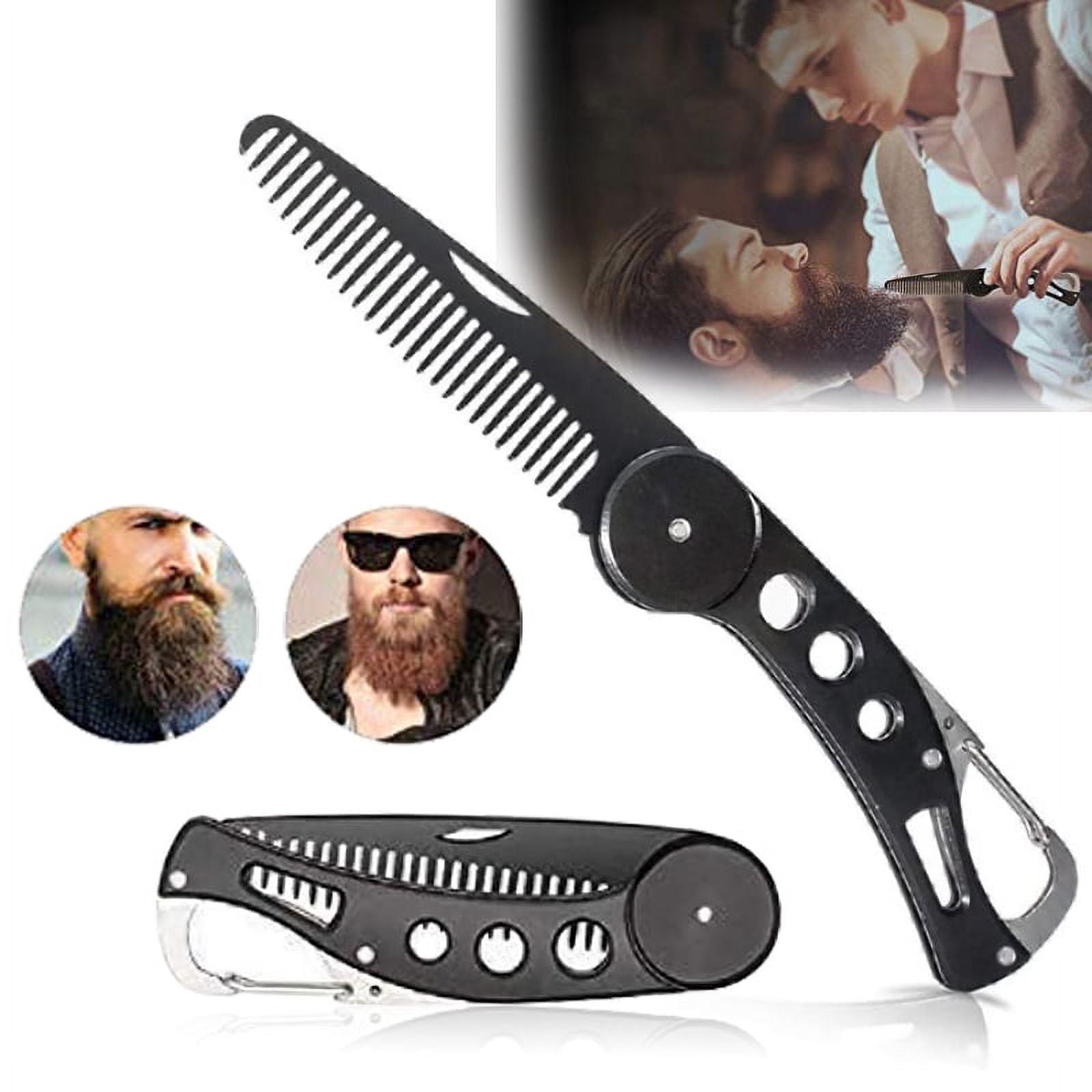 SUTENG Stainless Steel Beard Comb Men's Hair, Beard and Mustache