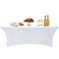 thumbnail image 1 of SUTNEG 4 FT Rectangular Spandex Tablecloth Wrinkle Free for Party DJ Trade Show Banquet Wedding Cocktail, 1 of 5