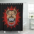 thumbnail image 1 of SUTTOM Aggressive Angry Pitbull Stylized Vector Logo Background Black Brown Shower Curtain 60x72 inch, 1 of 1