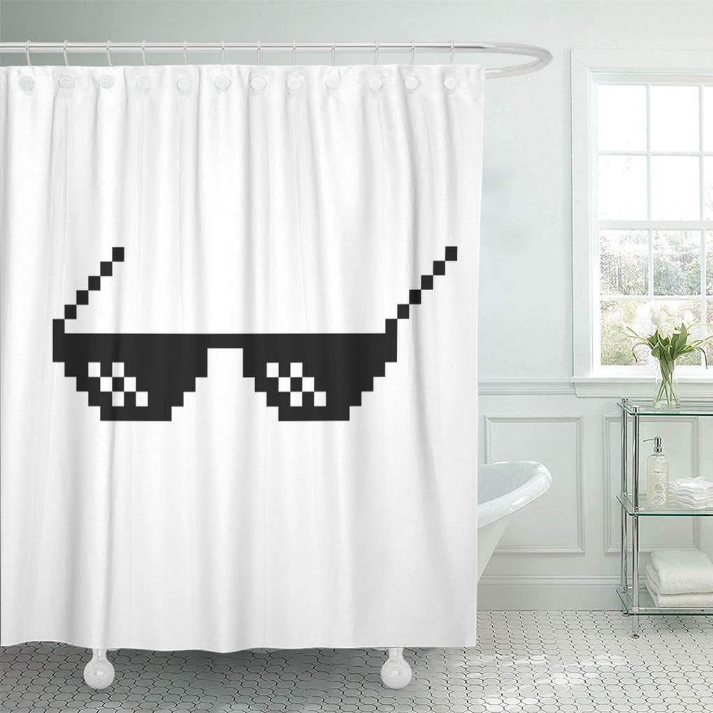 SUTTOM Attractive Pixel Glasses Thug Life Meme Bit Black Boss Shower ...