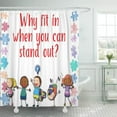 thumbnail image 1 of SUTTOM Autistic Autism Awareness Why Fit in When You Can Shower Curtain 66x72 inch, 1 of 1