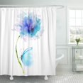 thumbnail image 1 of SUTTOM Blue Drawing Watercolor Flower Butterfly Green Tropical White Amazing Shower Curtain 60x72 inch, 1 of 1