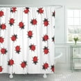 thumbnail image 1 of SUTTOM Bug Red Ladybug Simple Pattern White Abstract Cute Shower Curtain 66x72 inch, 1 of 1