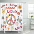 thumbnail image 1 of SUTTOM Colorful Hippy Flower Power Party 60S 70S Peace Seventies Shower Curtain 66x72 inch, 1 of 1