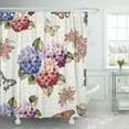 thumbnail image 1 of SUTTOM Colorful Hydrangea Vintage Flowers and Butterflies Modern Pattern Abstract Shower Curtain 60x72 inch, 1 of 1
