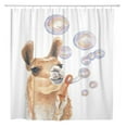 thumbnail image 1 of SUTTOM Cute Llama Alpaca Blow Bubbles Bathroom Shower Curtain 60x72 inch, 1 of 1