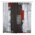 thumbnail image 1 of SUTTOM Grey and Red Abstract Home Black Shower Curtain 66x72 inch, 1 of 1