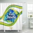thumbnail image 1 of SUTTOM Inscription Rio De Janeiro on Watercolor Stains Wavy Lines Shower Curtain 60x72 inch, 1 of 1